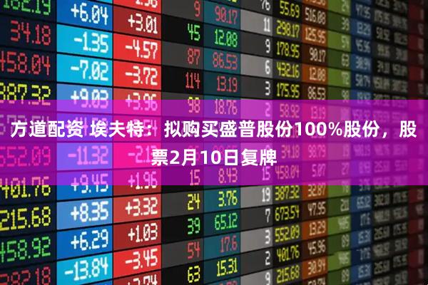 方道配资 埃夫特：拟购买盛普股份100%股份，股票2月10日复牌